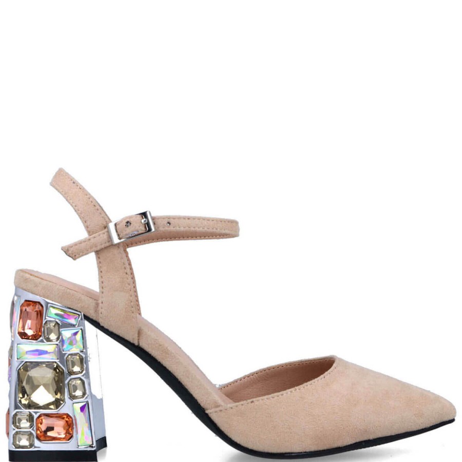 Menbur Menbur Nude Jewelled Heel Court Shoes Best