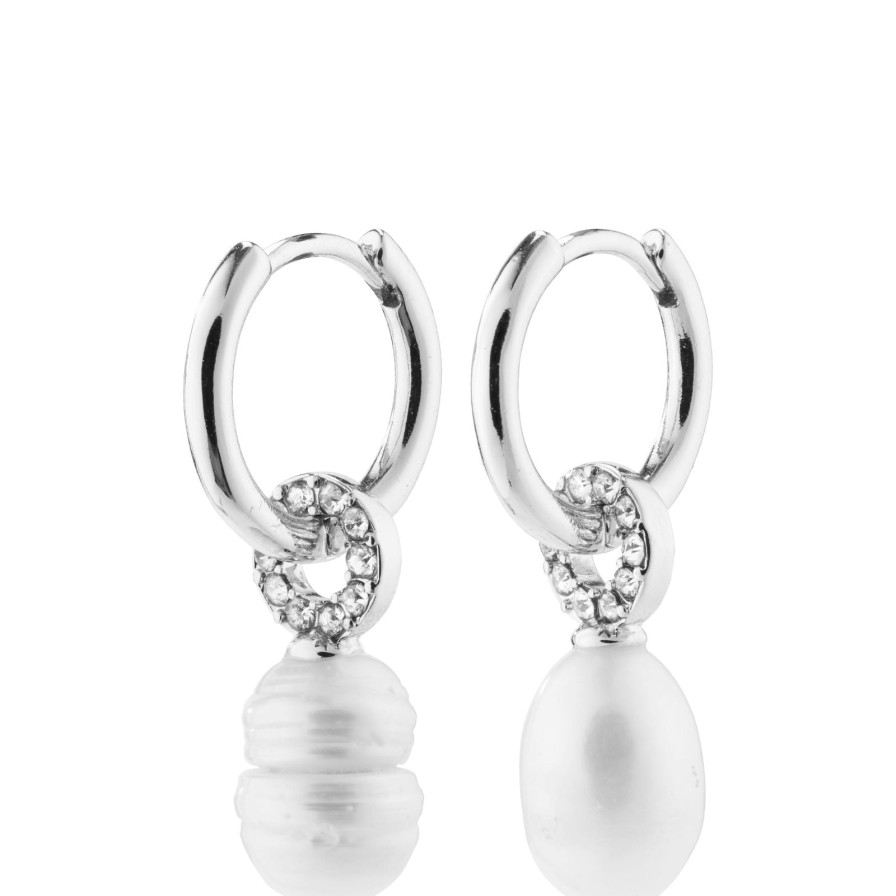 Pilgrim Pilgrim Baker Pearl Silver Drop Earrings Online