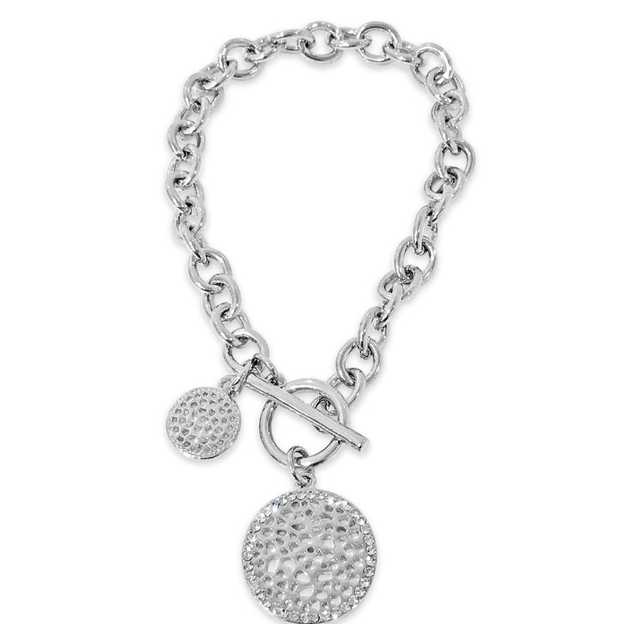 Absolute Absolute Silver Circle Disc Bracelet Clearance